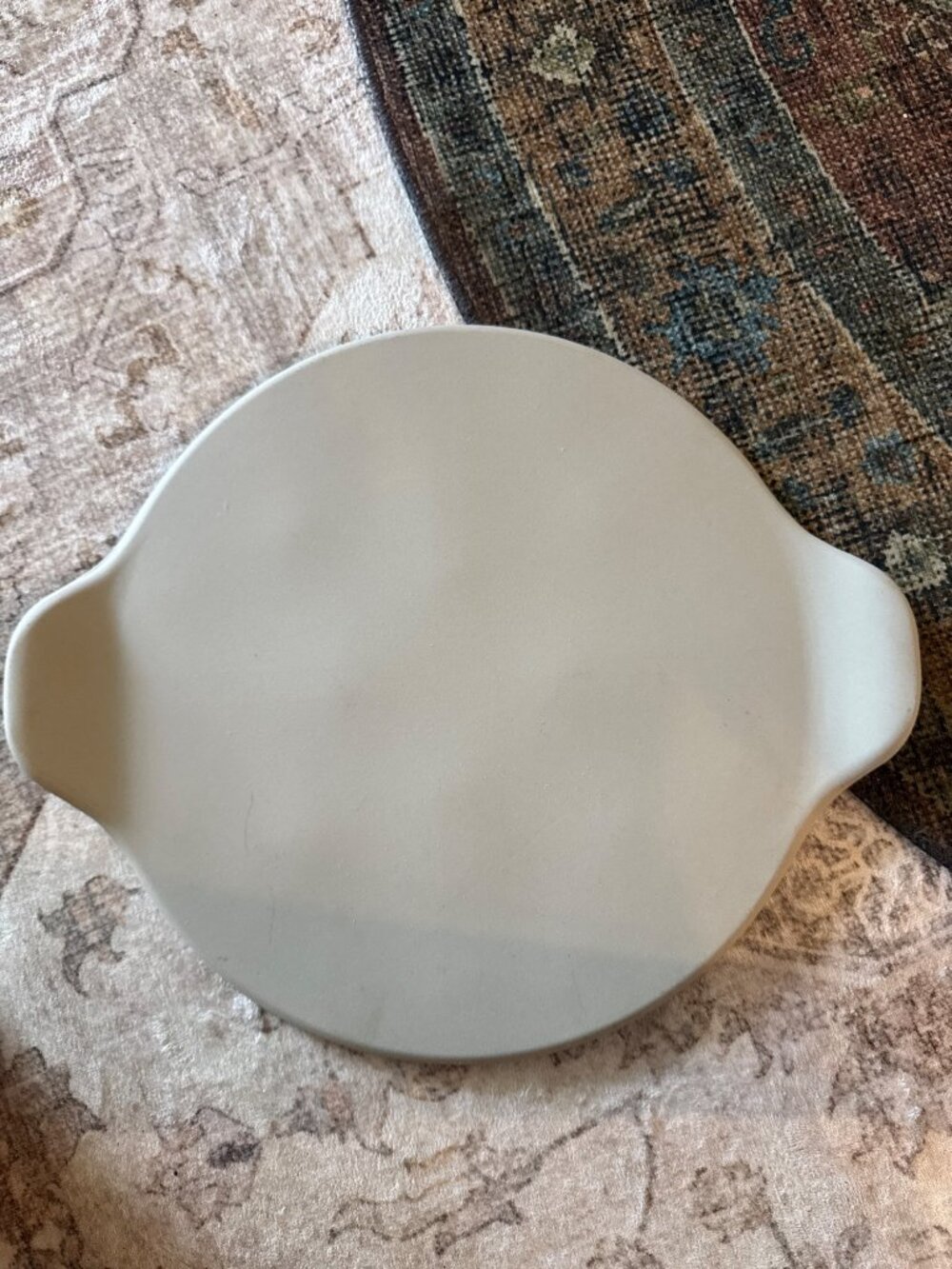 Pampered Chef 15” Large Round Stoneware Pizza Baking Stone w Handles USA Unused